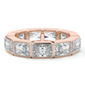 Rose gold Radiant Diamond Full Eternity Band with Bezel Setting