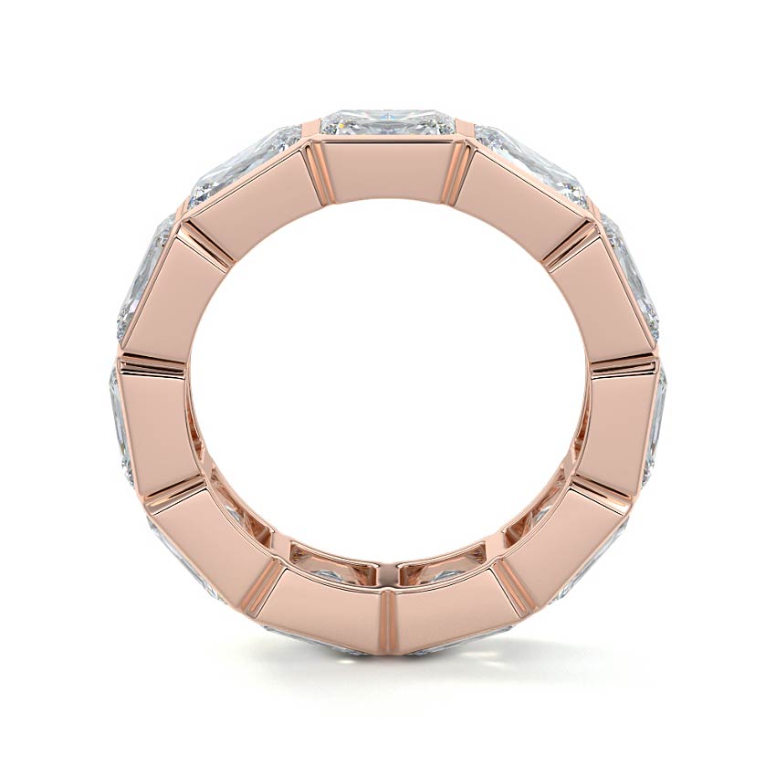 Rose gold Radiant Diamond Full Eternity Band with Bezel Setting