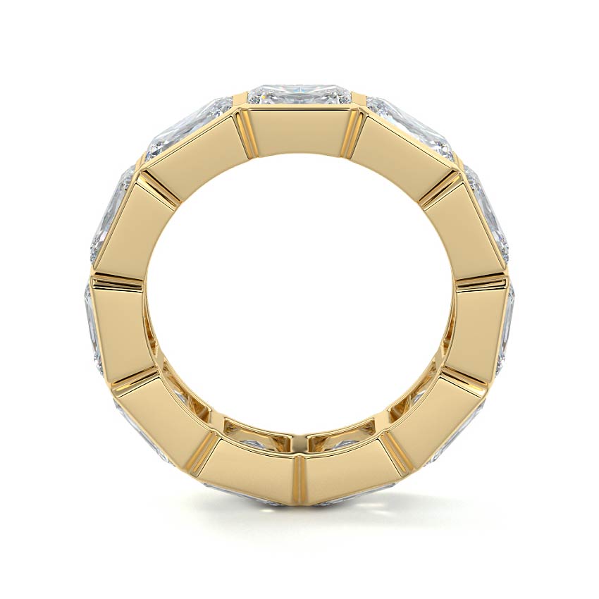 Yellow gold Radiant Diamond Full Eternity Band with Bezel Setting