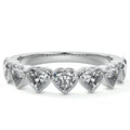 Silver Heart Half Bezel Diamond Eternity Band