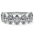 White gold Pear Cut Diamond Half Eternity Band with Bezel Setting
