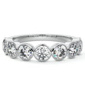 White gold Round Diamond Half Eternity Bezel Wedding Band