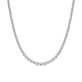 Platinum Round Diamond Tennis Necklace