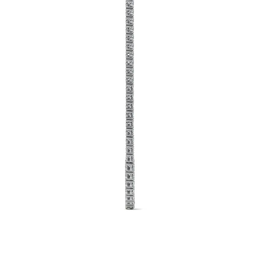 Platinum Round Diamond Tennis Necklace