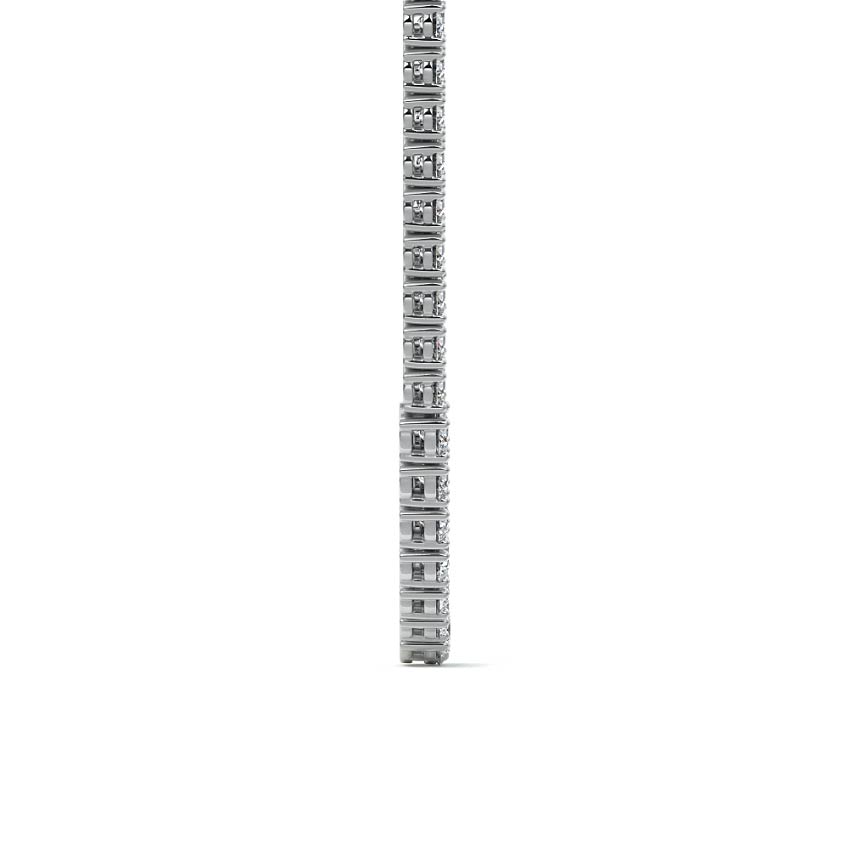 Platinum Round Diamond Tennis Necklace