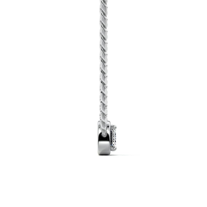 White gold Emerald Cut Diamond Cuban Link Chain Necklace