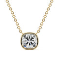 Yellow gold Cushion Bezel Diamond Pendant