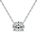 Silver Cushion Solitaire Diamond Pendant