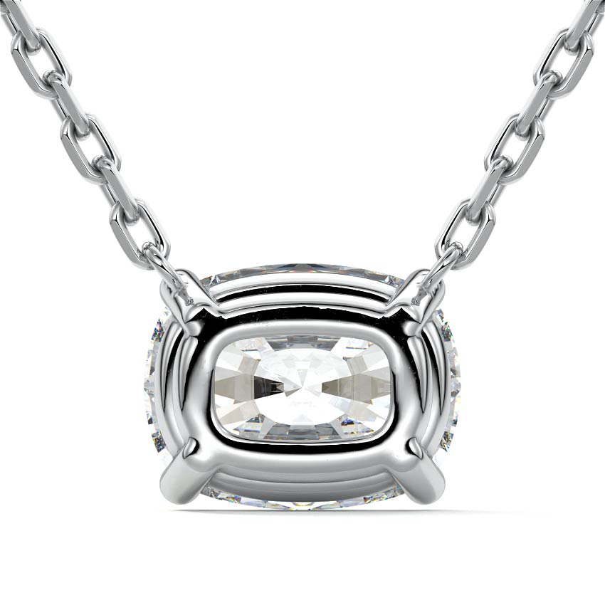 Silver Cushion Solitaire Diamond Pendant