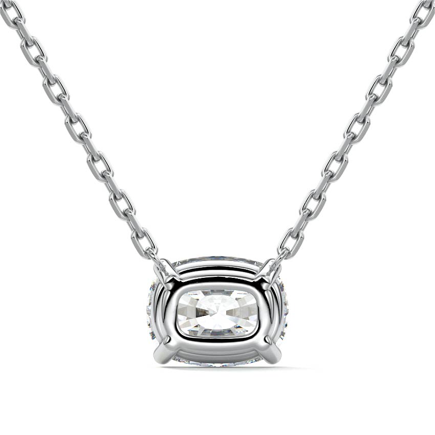 Platinum Cushion Solitaire Diamond Pendant