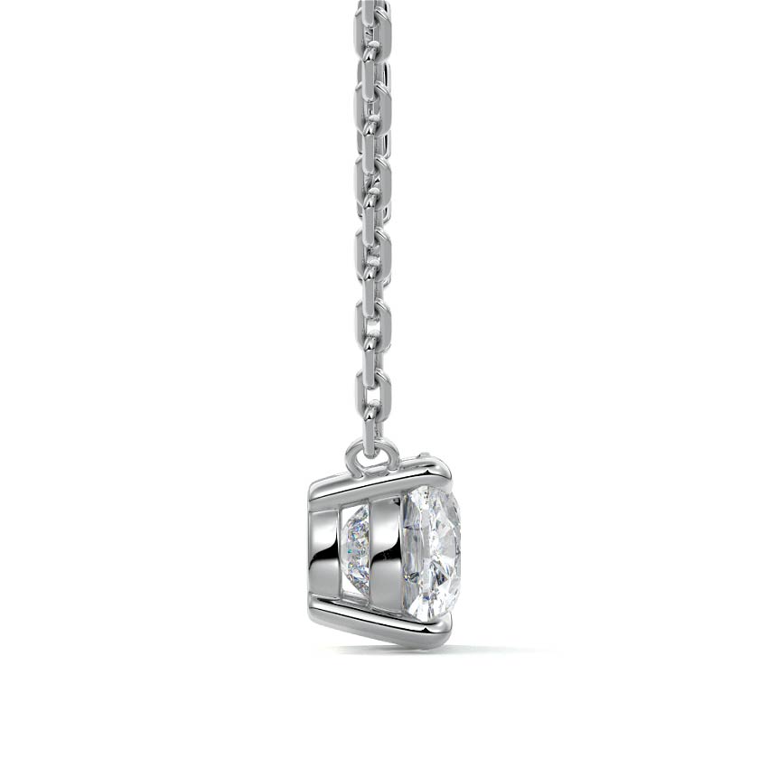 Platinum Cushion Solitaire Diamond Pendant