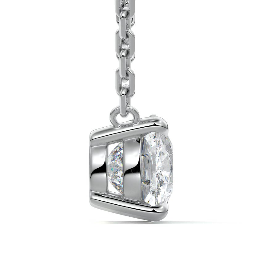 Platinum Cushion Solitaire Diamond Pendant