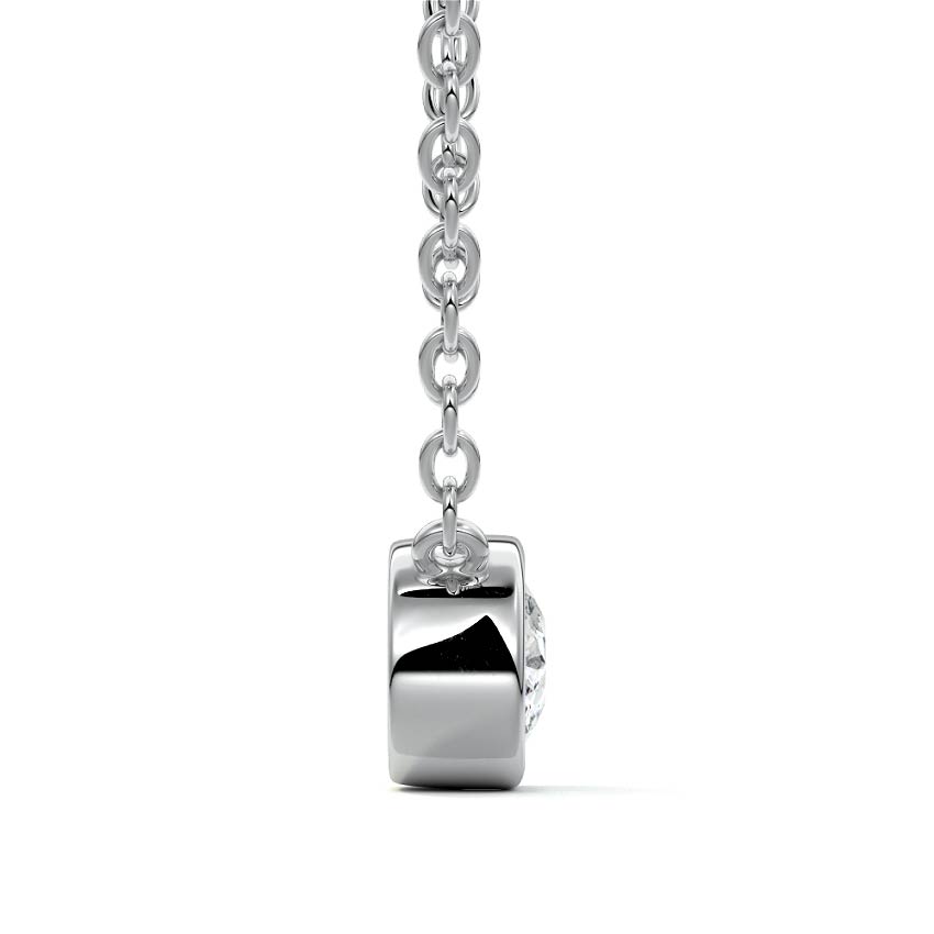 Platinum East-West Cushion Bezel Diamond Pendant
