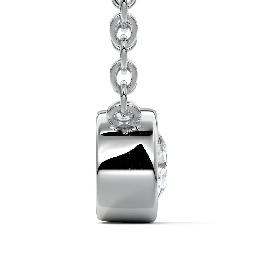 Platinum East-West Cushion Bezel Diamond Pendant