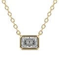Yellow gold East-West Radiant Bezel Diamond Pendant