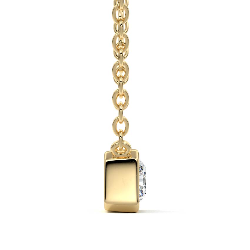 Yellow gold East-West Radiant Bezel Diamond Pendant