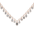 Rose gold Multi Shape Diamond Drop Necklace