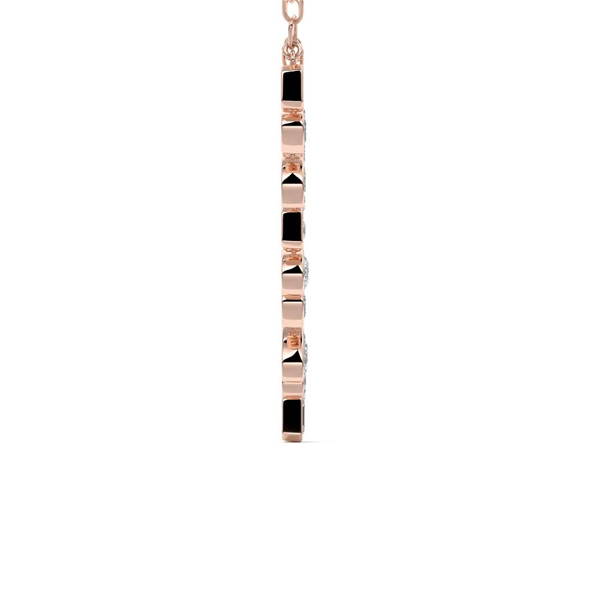 Rose gold Multi Shape Diamond Drop Necklace