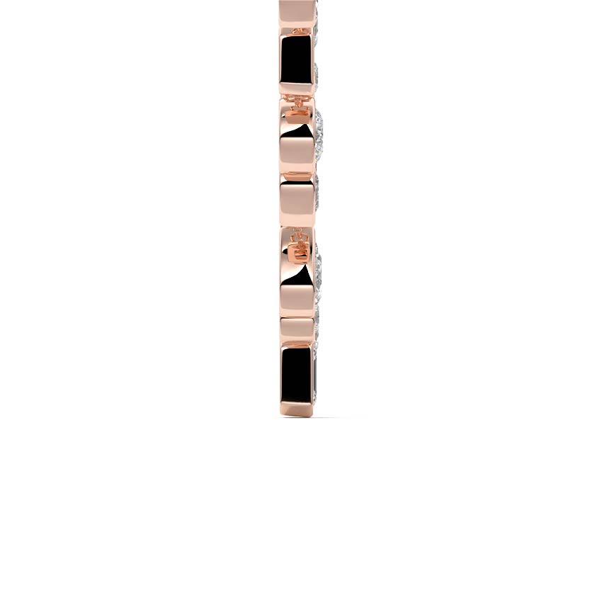 Rose gold Multi Shape Diamond Drop Necklace