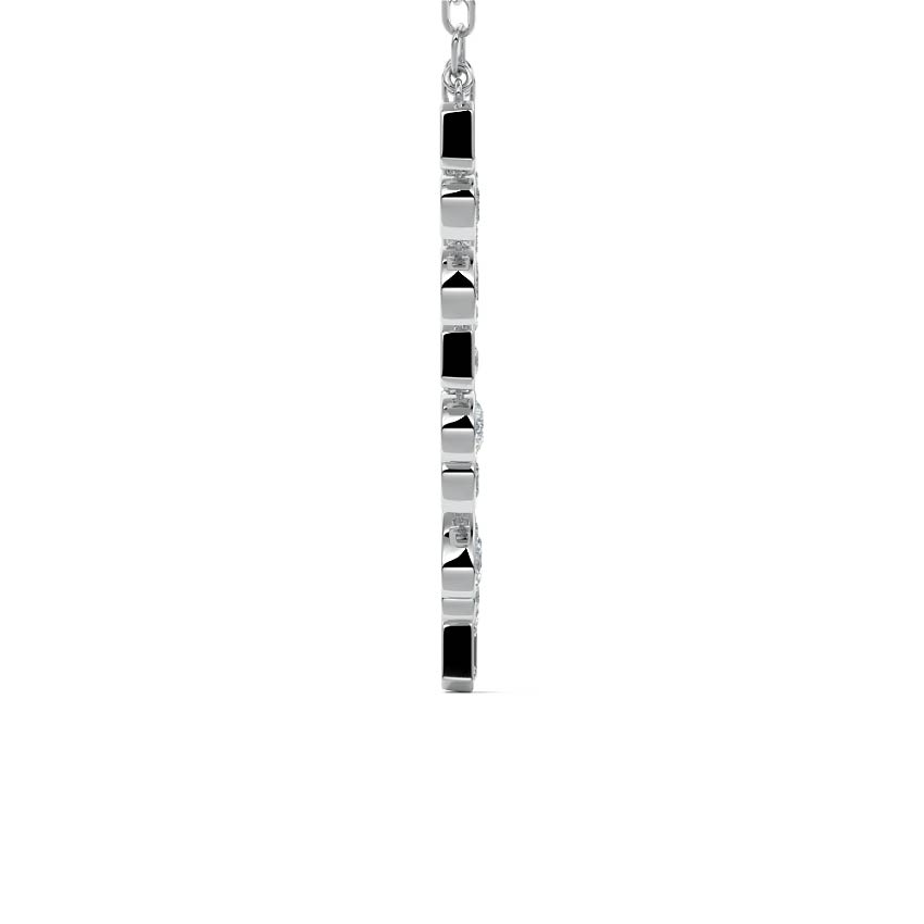 White gold Multi Shape Diamond Drop Necklace