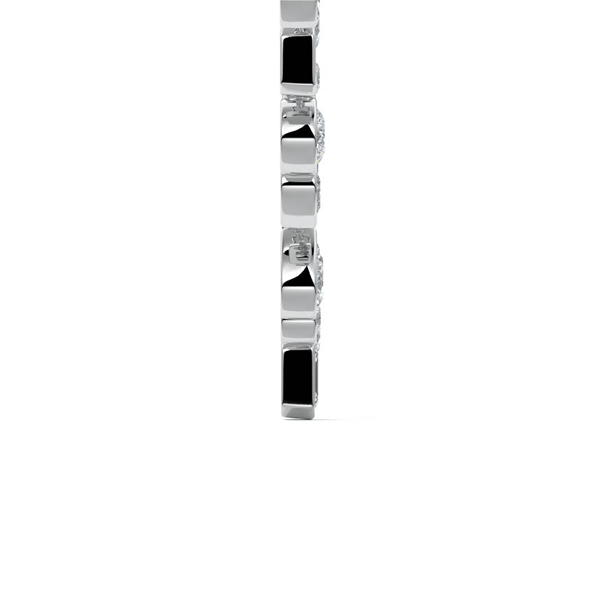White gold Multi Shape Diamond Drop Necklace