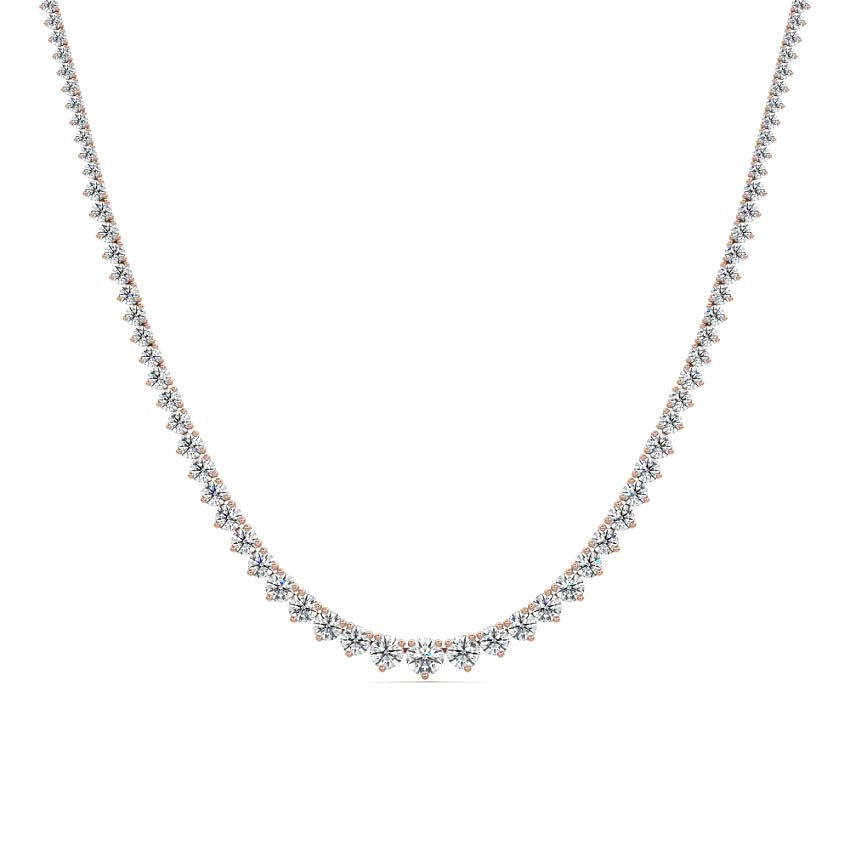 Rose gold Graduated Diamond Tennis Necklace