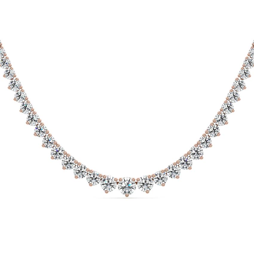 Rose gold Graduated Diamond Tennis Necklace