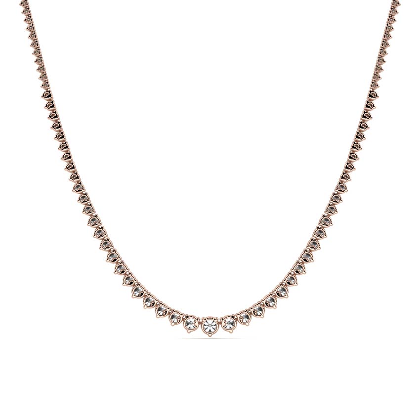 Rose gold Graduated Diamond Tennis Necklace