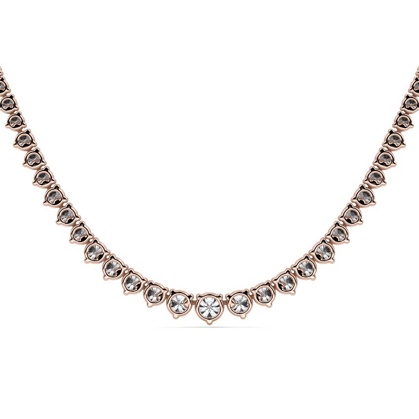 Rose gold Graduated Diamond Tennis Necklace