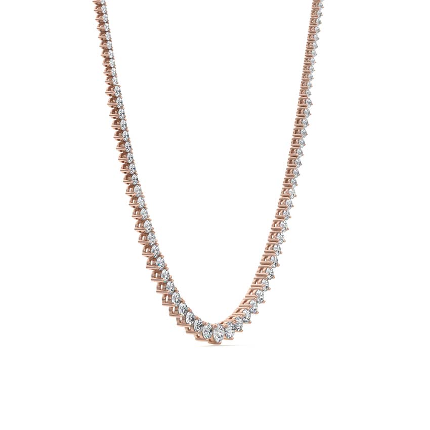 Rose gold Graduated Diamond Tennis Necklace