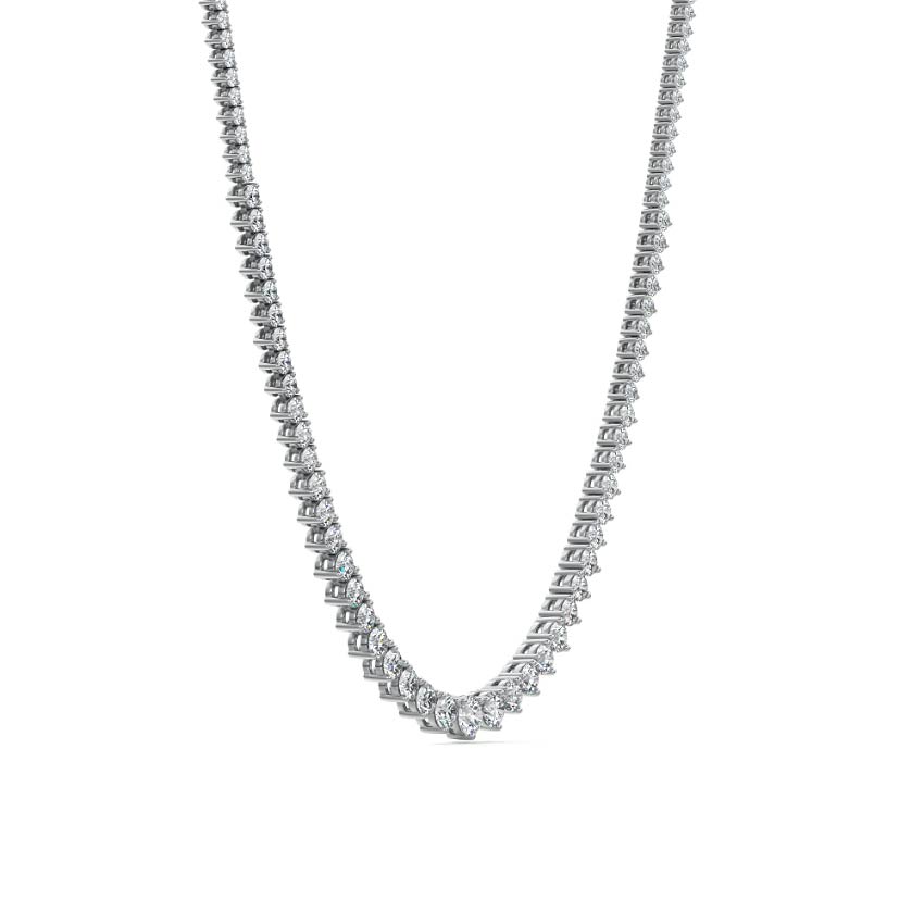 White gold Graduated Diamond Tennis Necklace