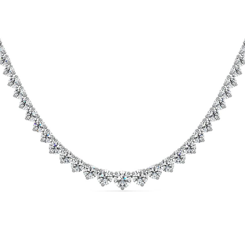 Silver Graduated Diamond Tennis Necklace