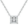 Platinum Princess Cut Diamond Solitaire Pendant Necklace