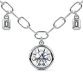 Platinum Round Diamond Bezel Solitaire Necklace