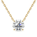 Yellow gold Round Diamond Solitaire Necklace