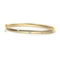 Yellow gold Flush Set Round Diamond Bangle Bracelet