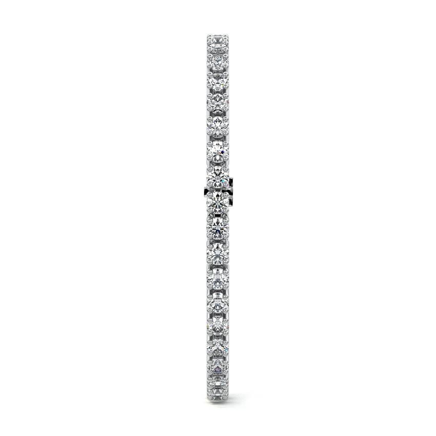 Silver Basket Set Round Diamond Tennis Bracelet