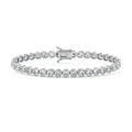Platinum Bezel Cushion Diamond Tennis Bracelet
