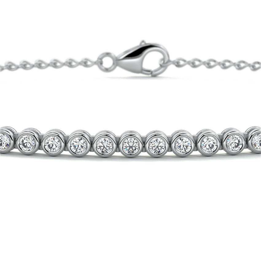 Platinum Bezel Set Diamond Chain Bracelet
