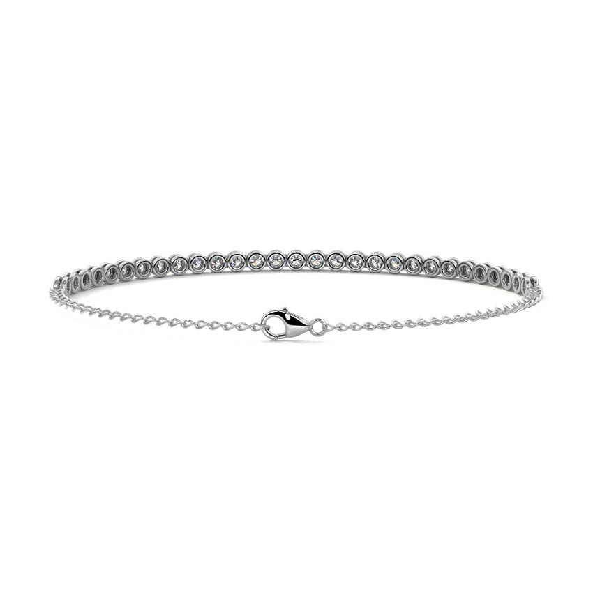 Platinum Bezel Set Diamond Chain Bracelet