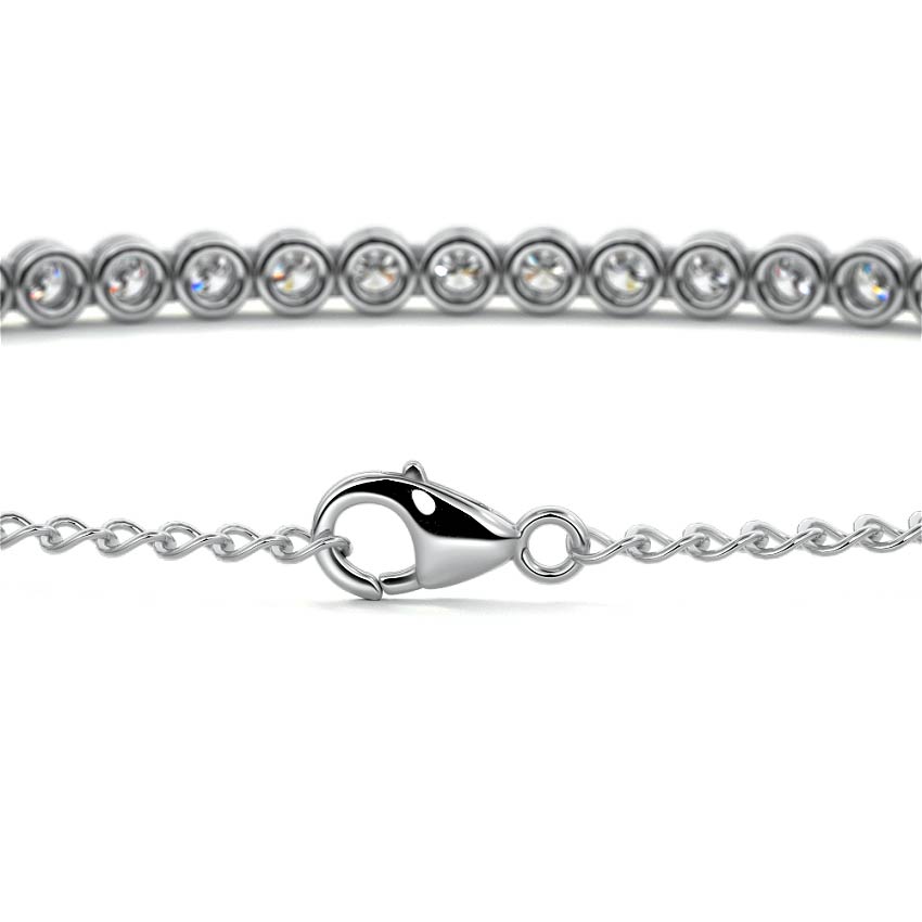 Platinum Bezel Set Diamond Chain Bracelet
