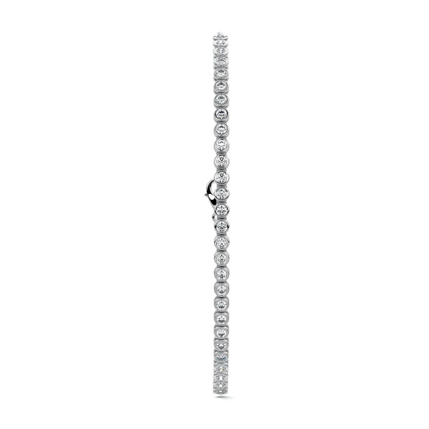 Platinum Bezel Set Diamond Chain Bracelet