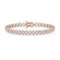 Rose gold Oval Diamond Bezel Tennis Bracelet