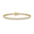 Yellow gold Round Diamond Bezel Tennis Bracelet