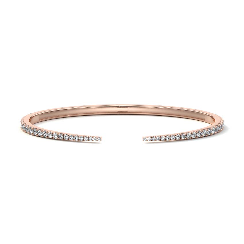Rose gold Diamond Pavé Open Cuff Bangle