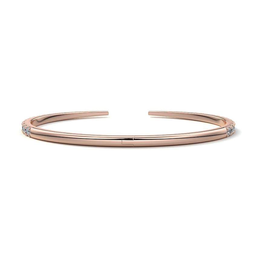 Rose gold Diamond Pavé Open Cuff Bangle