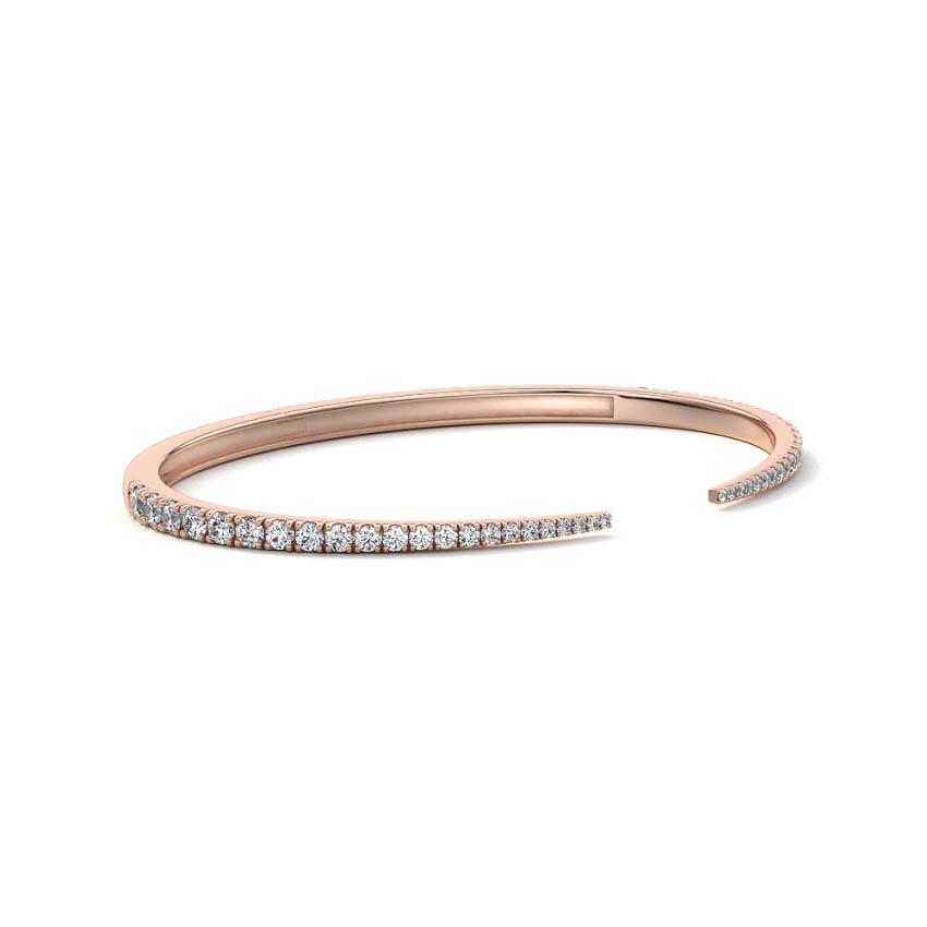 Rose gold Diamond Pavé Open Cuff Bangle