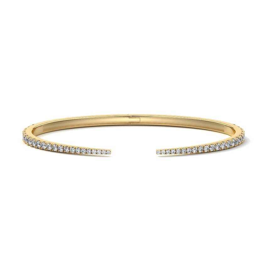 Yellow gold Diamond Pavé Open Cuff Bangle
