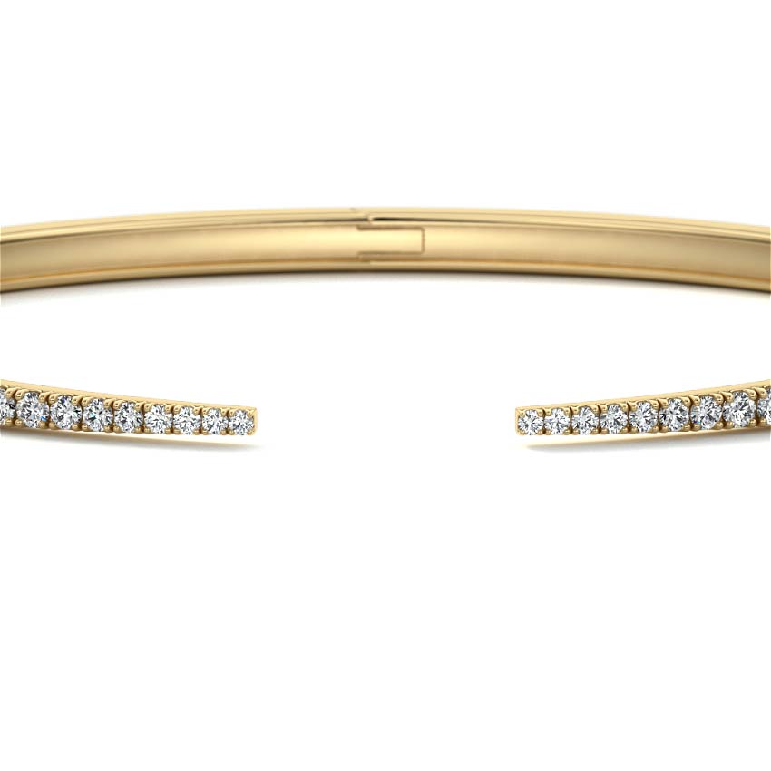 Yellow gold Diamond Pavé Open Cuff Bangle