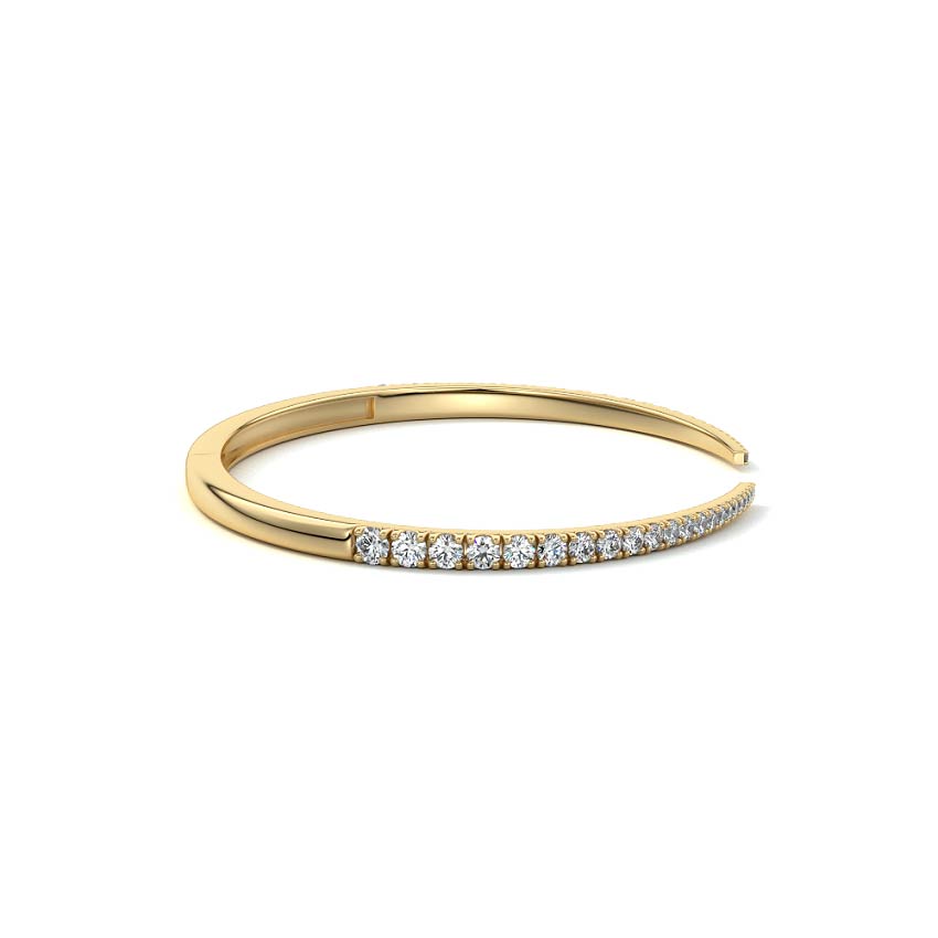 Yellow gold Diamond Pavé Open Cuff Bangle